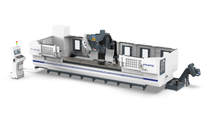 普拉迪数控机床双主轴两倍效率立式型材加工中心PIS